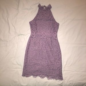 Lavender dress with lace overlay